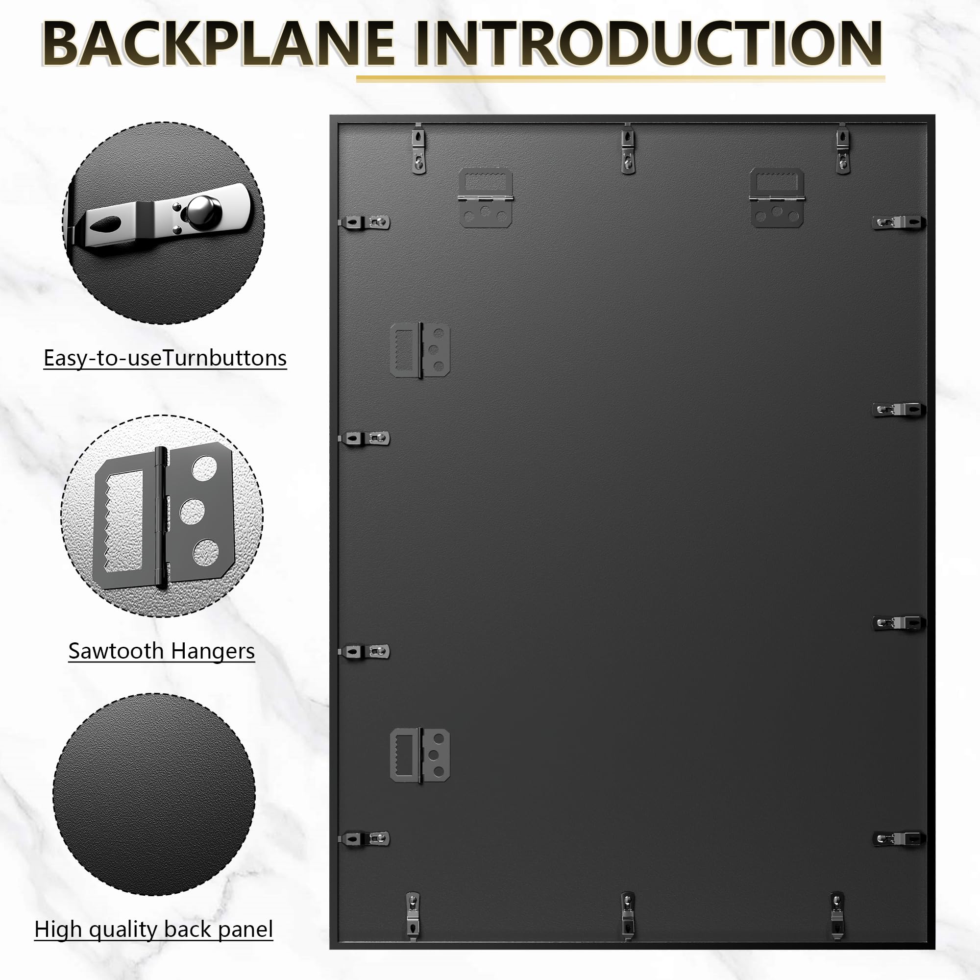 Tempered glass cover on the Tinkeps frame protects artwork from dust and moisture.