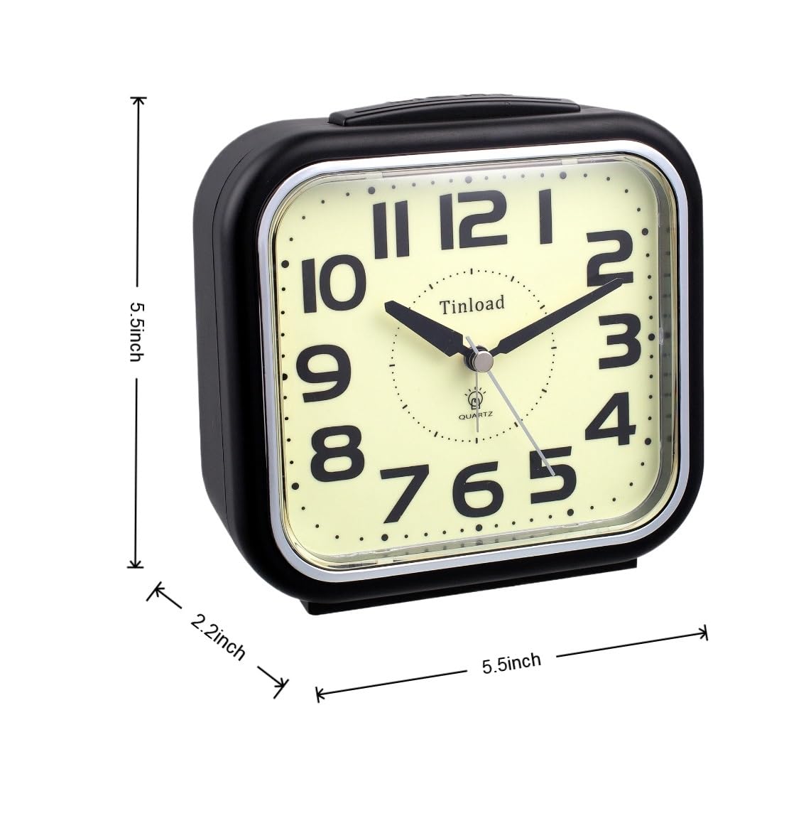 Tinload battery-operated alarm clock free from cords and clutter