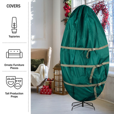 Tiny Tim Totes expandable tote protects topiaries and tall items during storage.