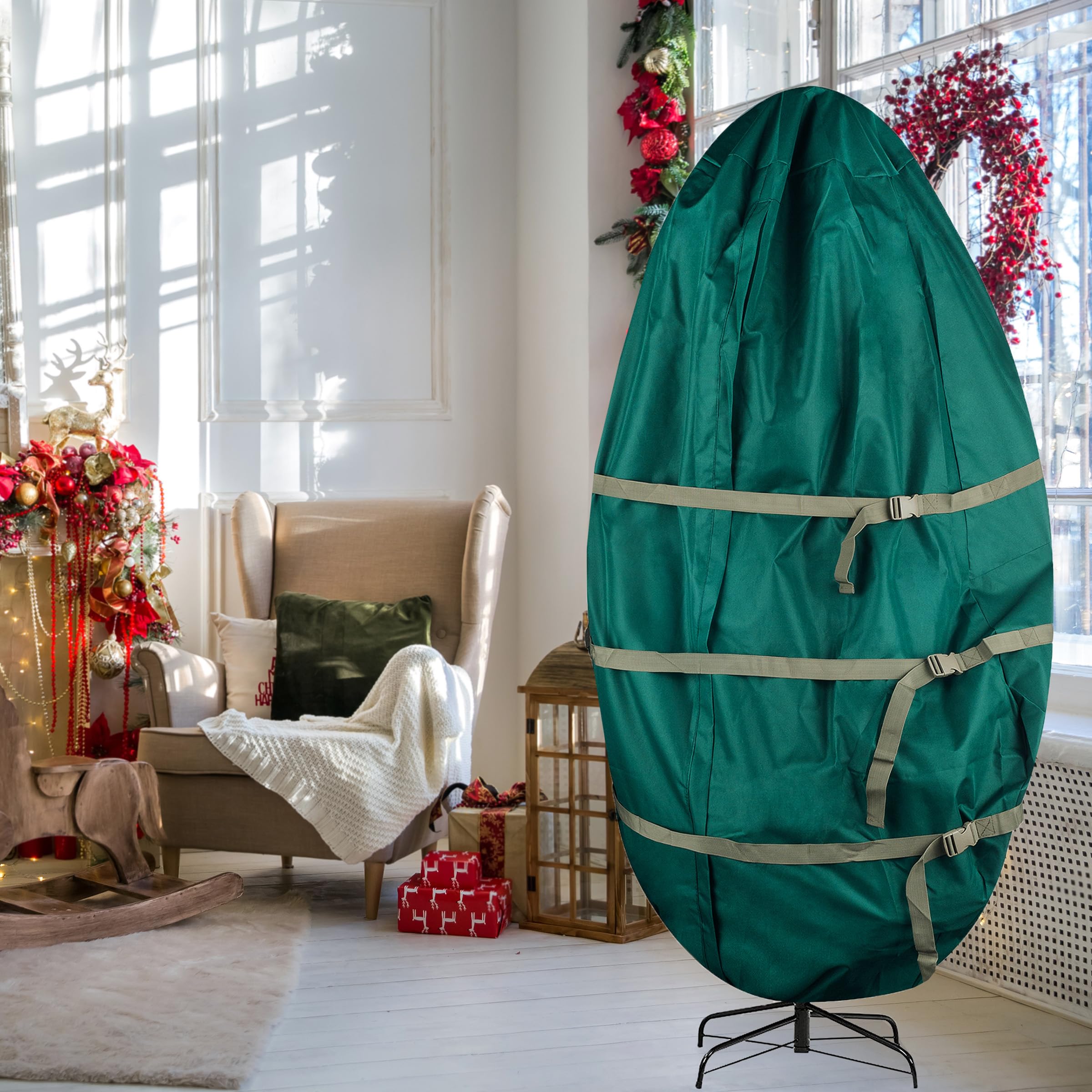 Tiny Tim Totes green storage bag fits 6-9ft trees.