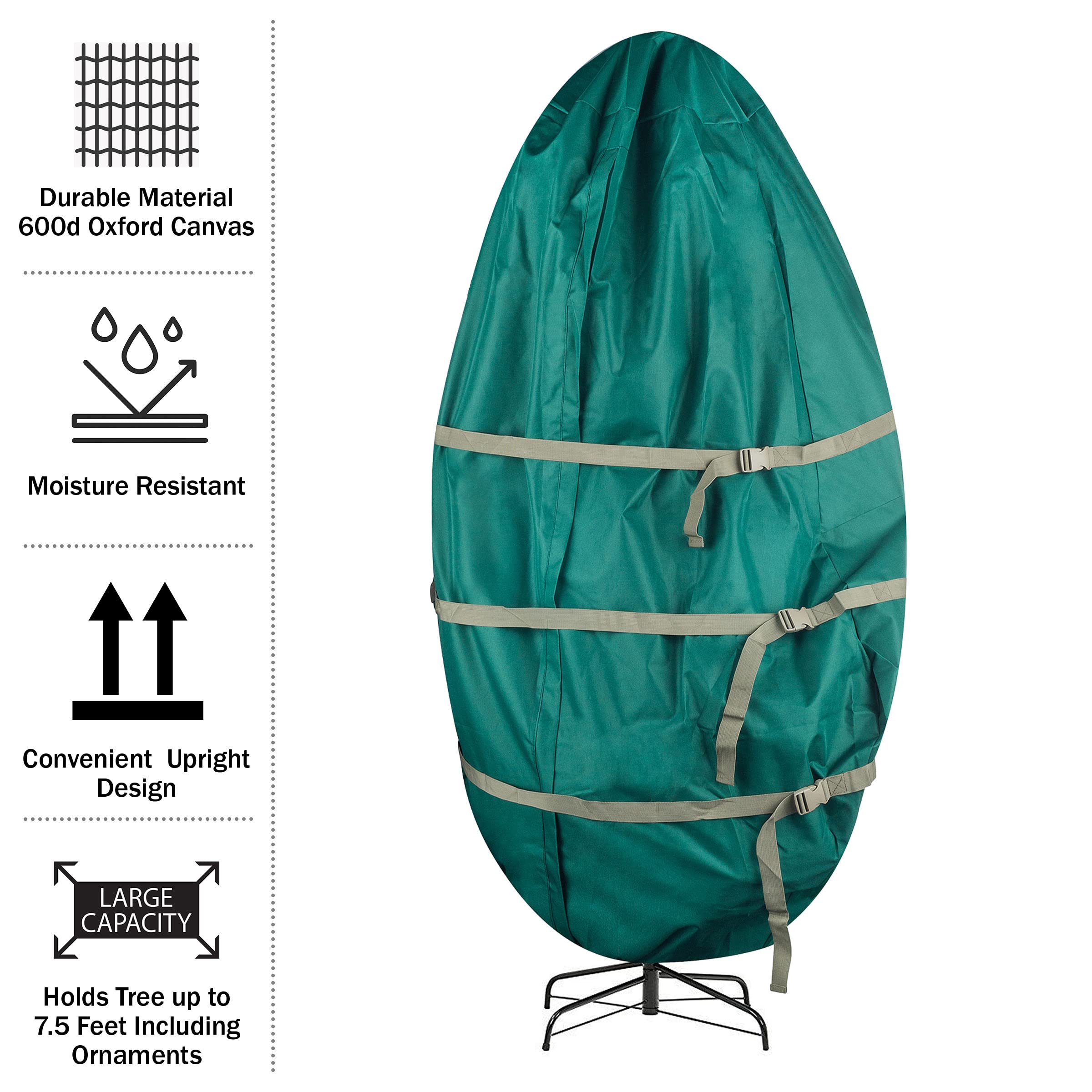 Tiny Tim Totes large capacity bag accommodates up to 7.5 feet of tree and decor