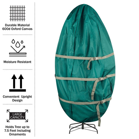 Tiny Tim Totes large capacity bag accommodates up to 7.5 feet of tree and decor