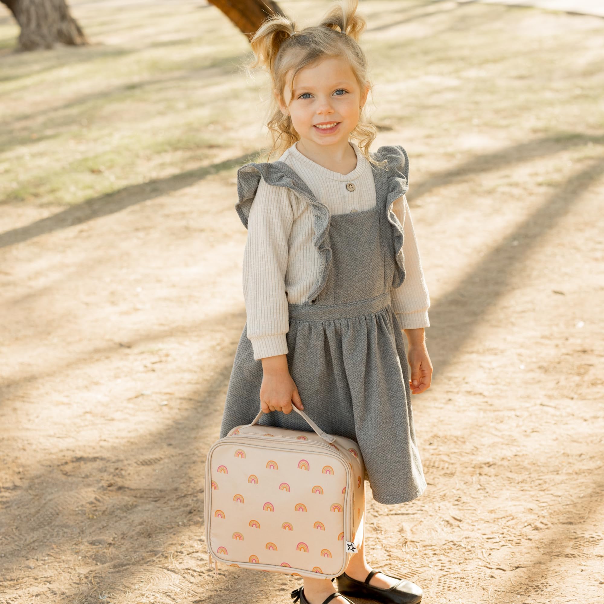Tiny Twinkle lunch box mess-proof fabric close-up emphasizing durability.