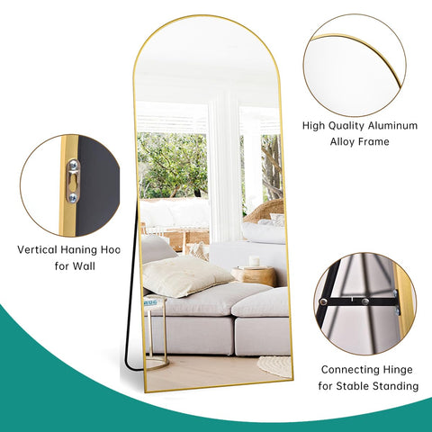 TinyTimes mirror leaning against wall in cozy bedroom