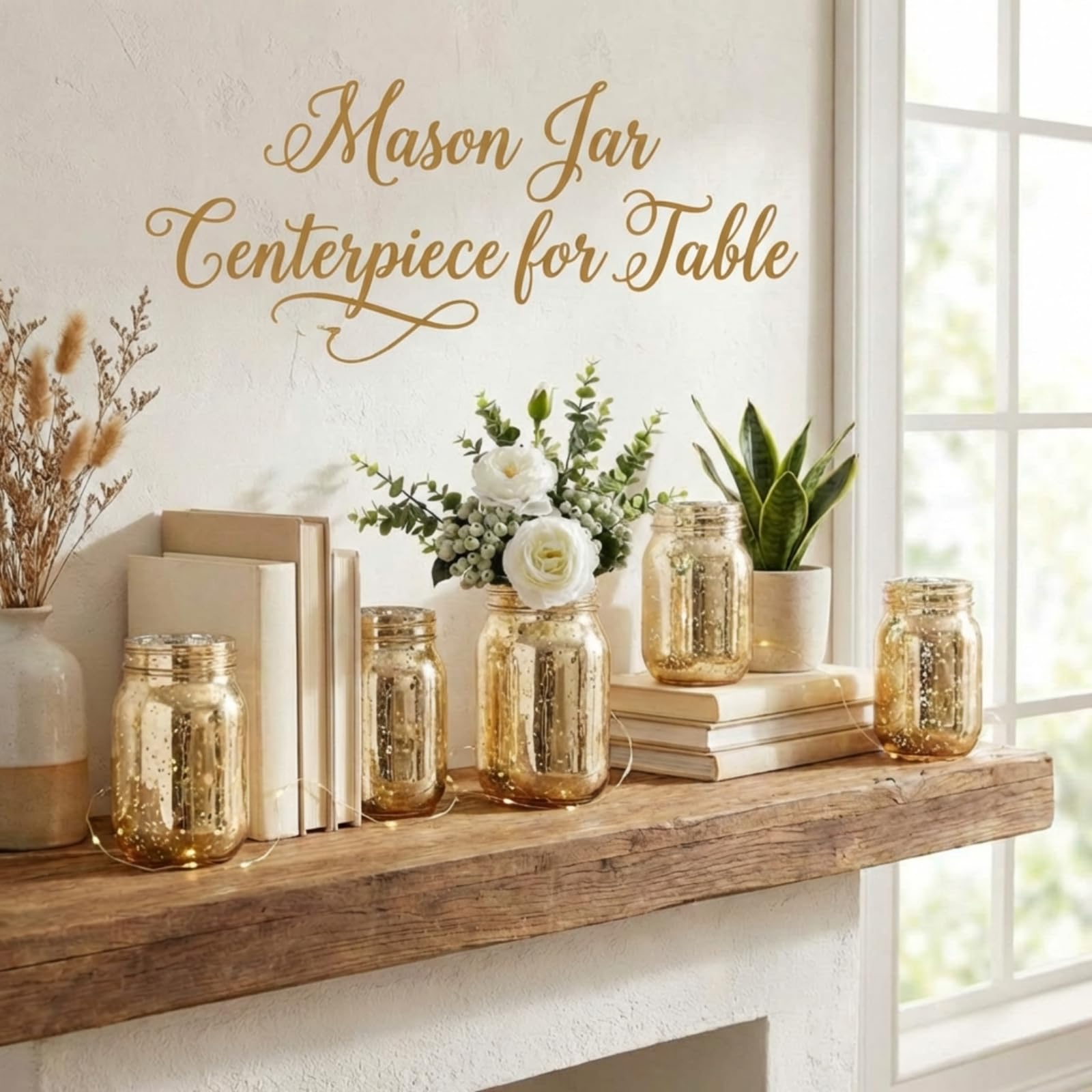 Tioncy wedding decor mason jar with lights creates elegant centerpieces.