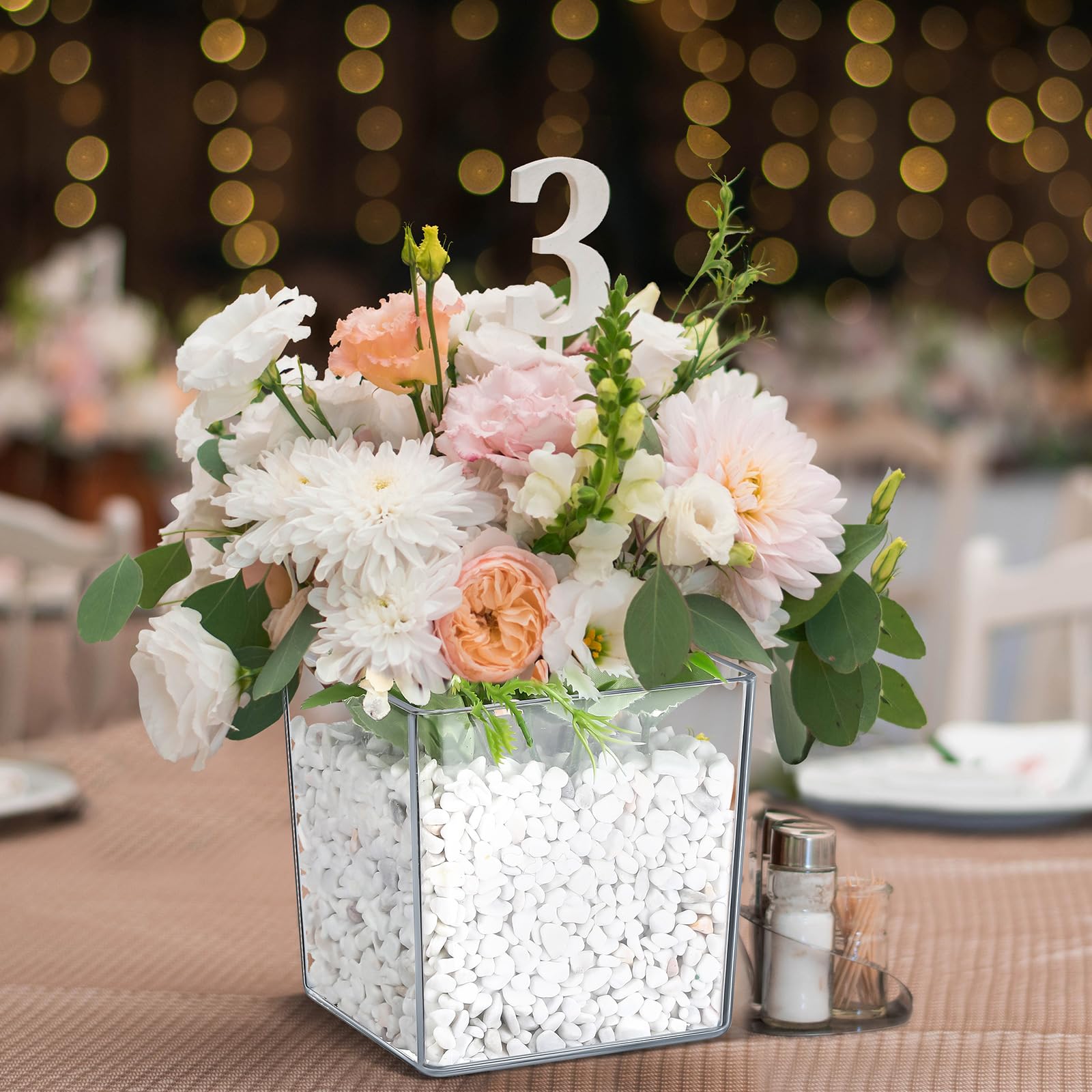 Tioncy wedding table centerpiece vases add subtle brilliance.