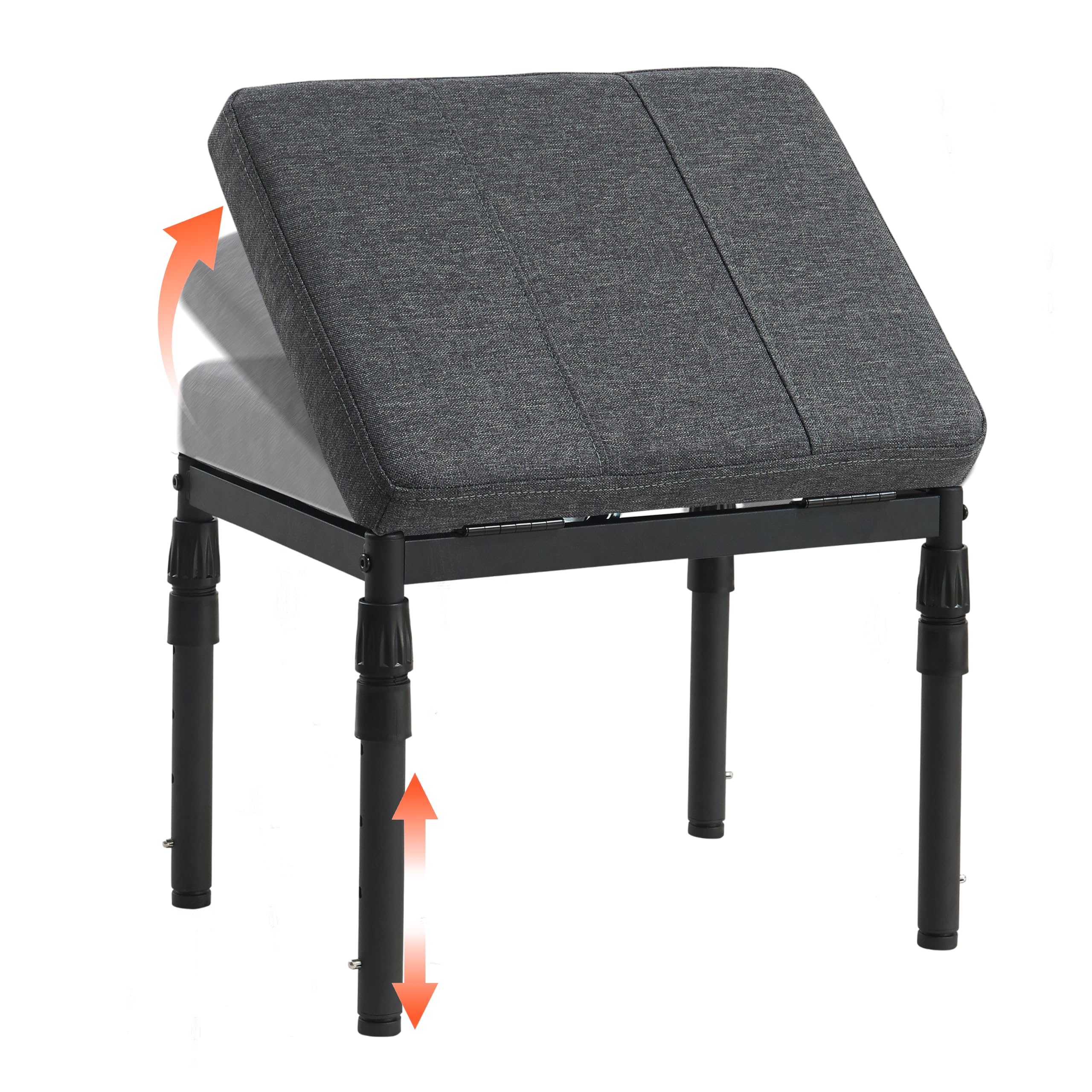 TIOPGHAD adjustable ottoman pouf with four height positions for customizable comfort.