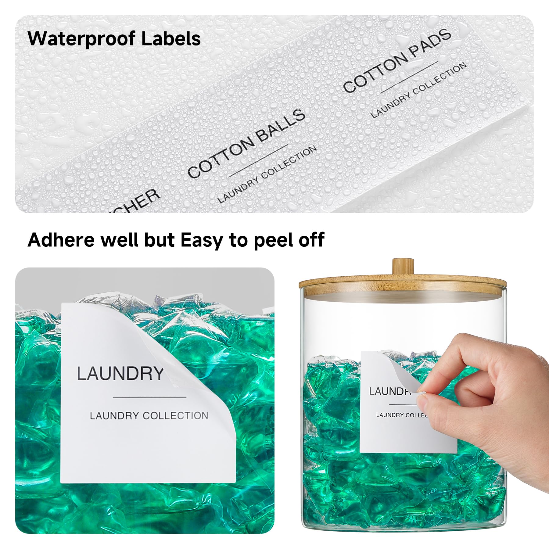 TIPGO 27 waterproof labels for quick, clean laundry organization.