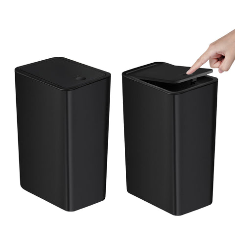 TIPGO bathroom trash can 10L with pop-up lid for easy use