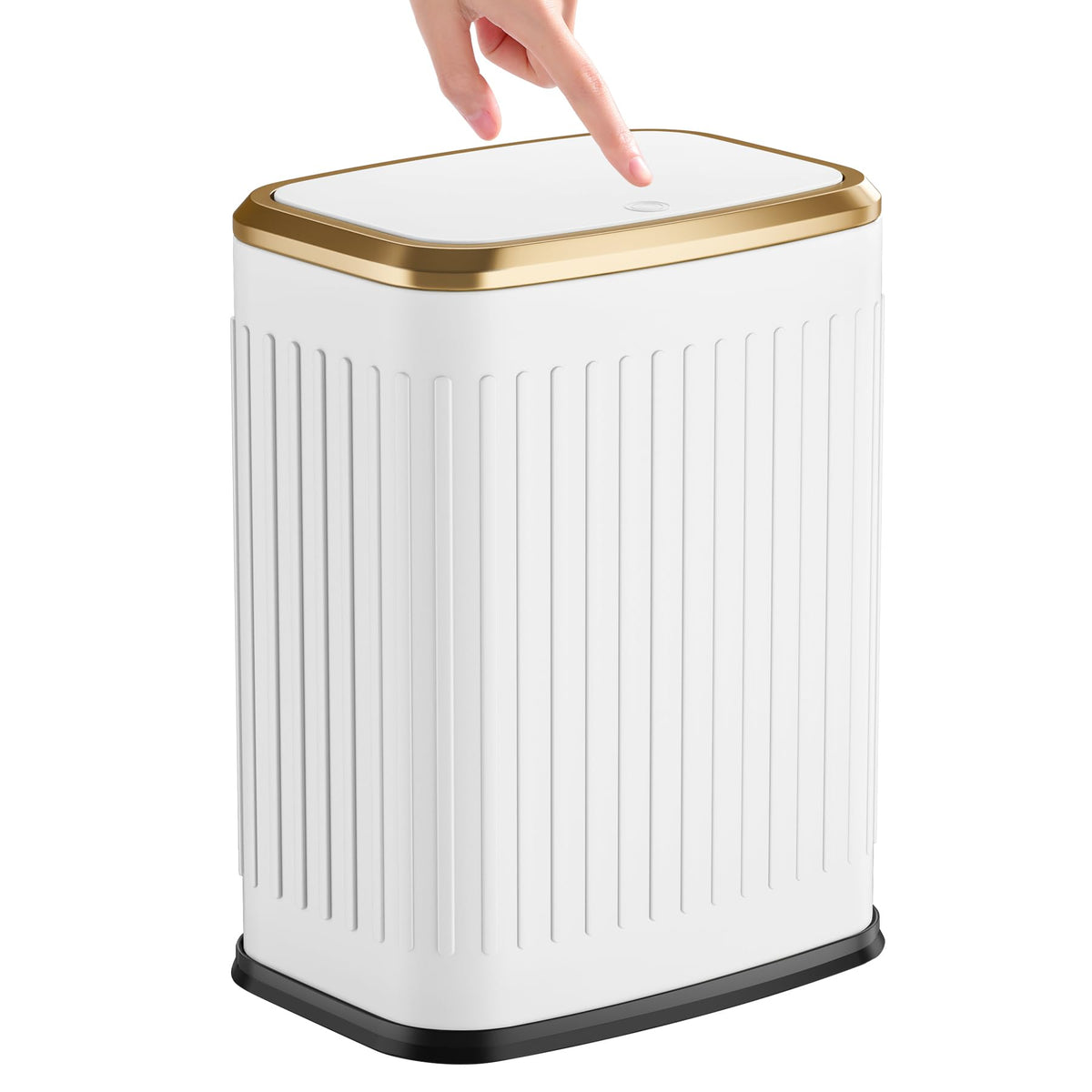 TIPGO bathroom trash can with press-top lid and compact silhouette for small spaces