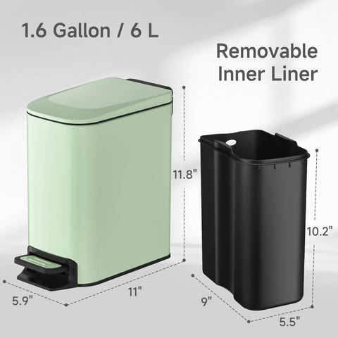 TIPGO compact 6-liter can for kitchen, bedroom, or office spaces.