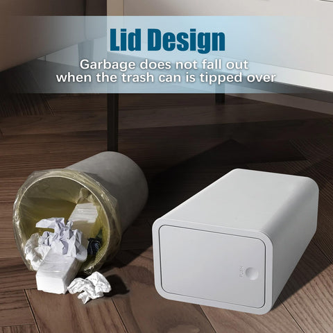 TIPGO grey compact trash bin blends with decor.