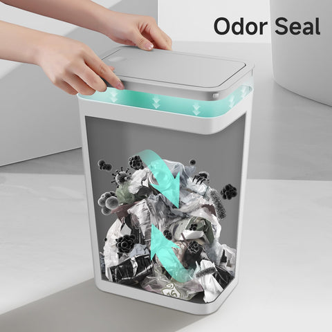 TIPGO slim trash bin fits tight corners in bedrooms and offices.