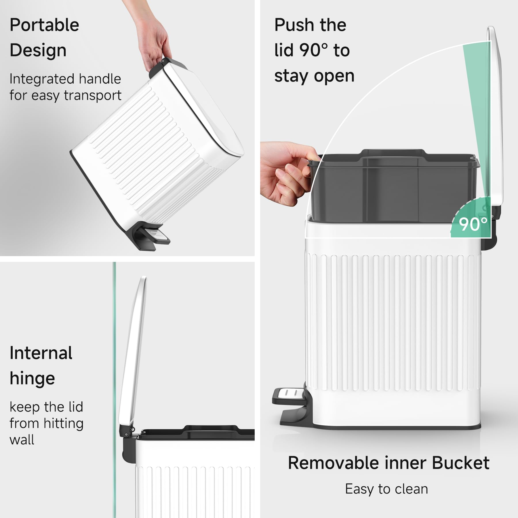 TIPGO odor-control lid helps contain smells and deters pets rummaging.