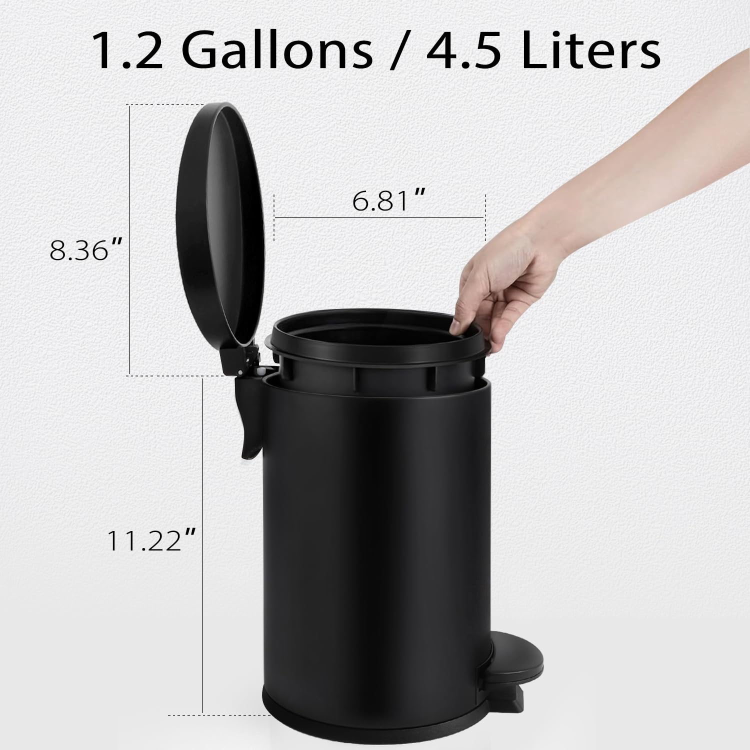TIPGO trash can lid with odor seal helps keep rooms fresh.