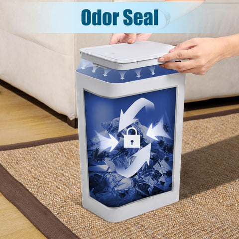 TIPGO odor-sealed trash can helps control smells.