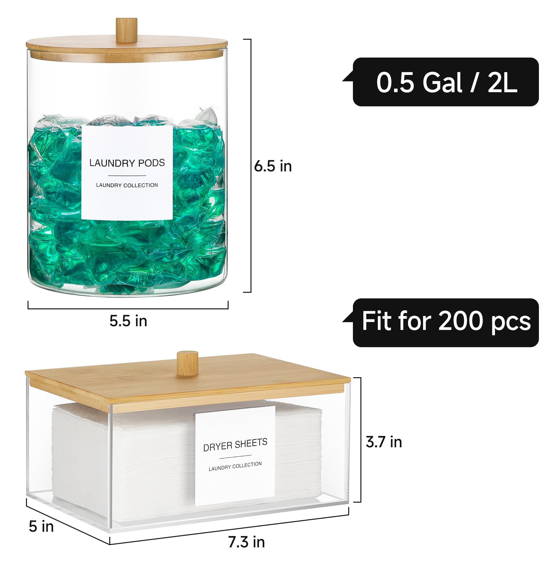 TIPGO 3-pack detergent containers for neat shelves and easy labeling.