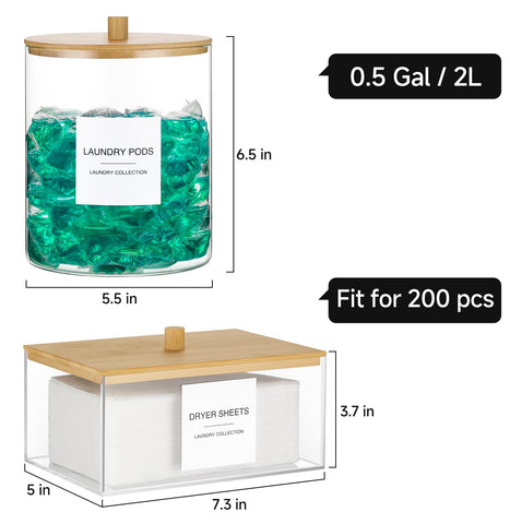 TIPGO 3-pack detergent containers for neat shelves and easy labeling.