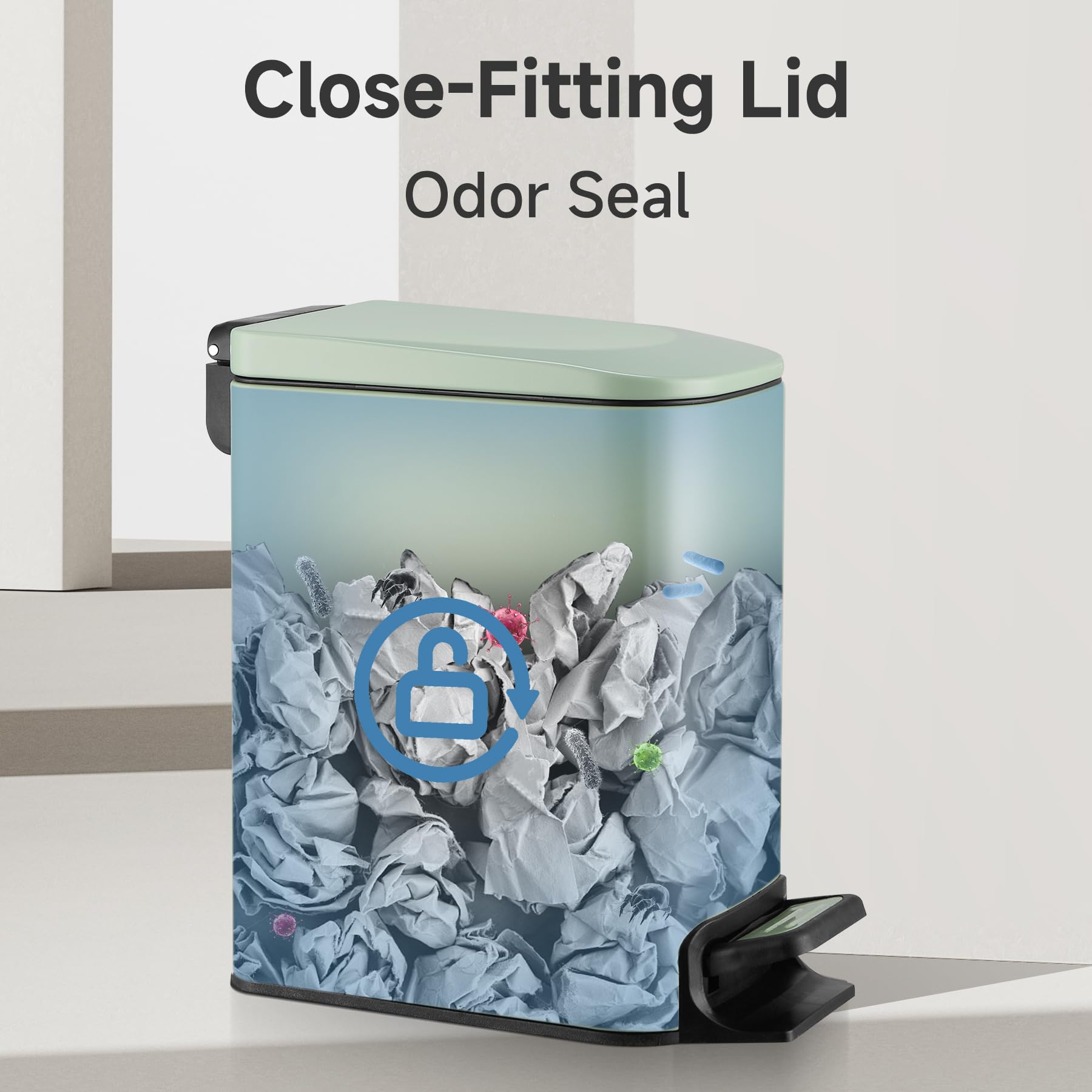 TIPGO quiet soft-close lid reduces noise during use.
