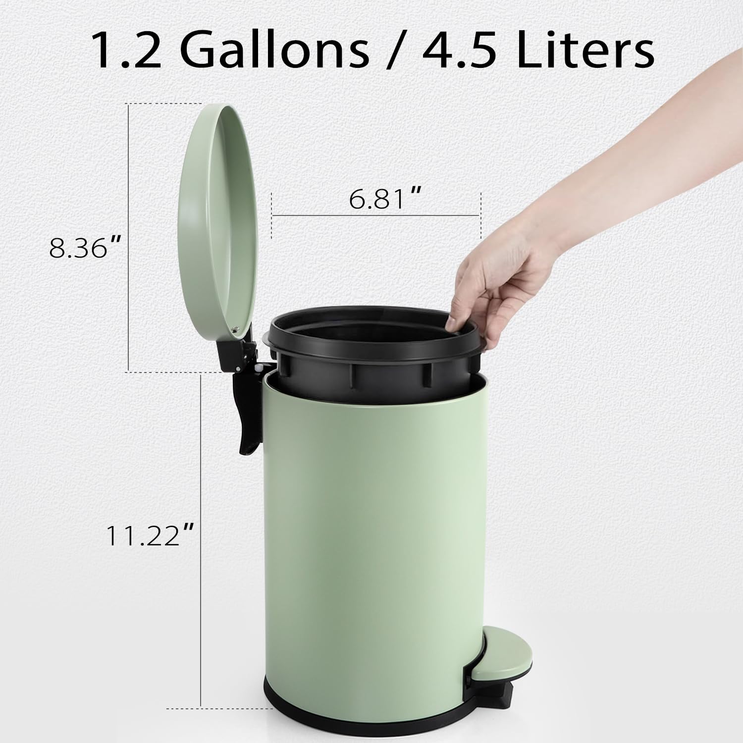 TIPGO removable inner bucket for easy bag changes and cleaning
