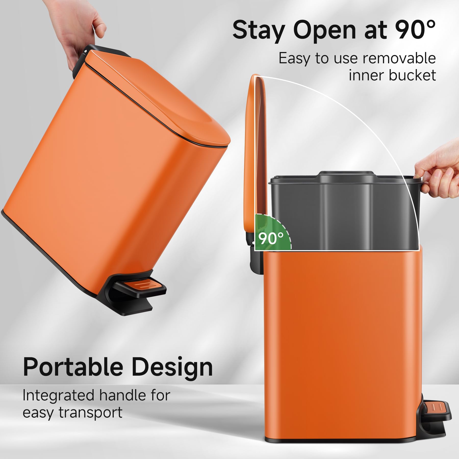 TIPGO removable inner bucket for quick cleaning and bag disposal.