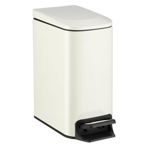 TIPGO Slim cream trash can lid soft-close for quiet operation