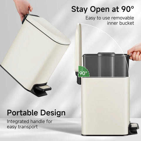 TIPGO Slim cream trash can odor-control lid helps contain smells