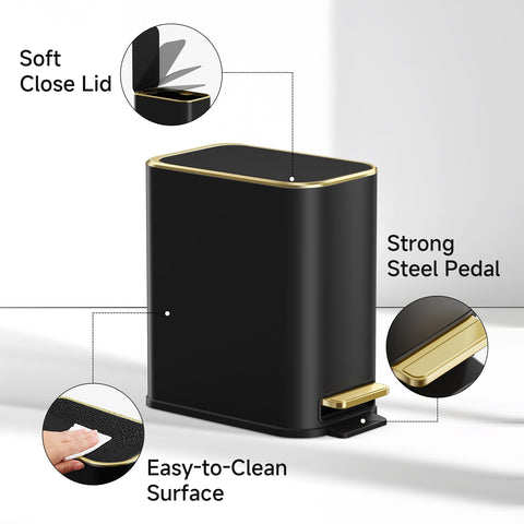 TIPGO slim trash bin designed for narrow office and bathroom spaces.