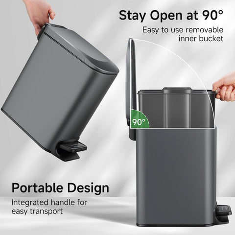 TIPGO Slim Trash Can 6L capacity fits small spaces for tidy corners