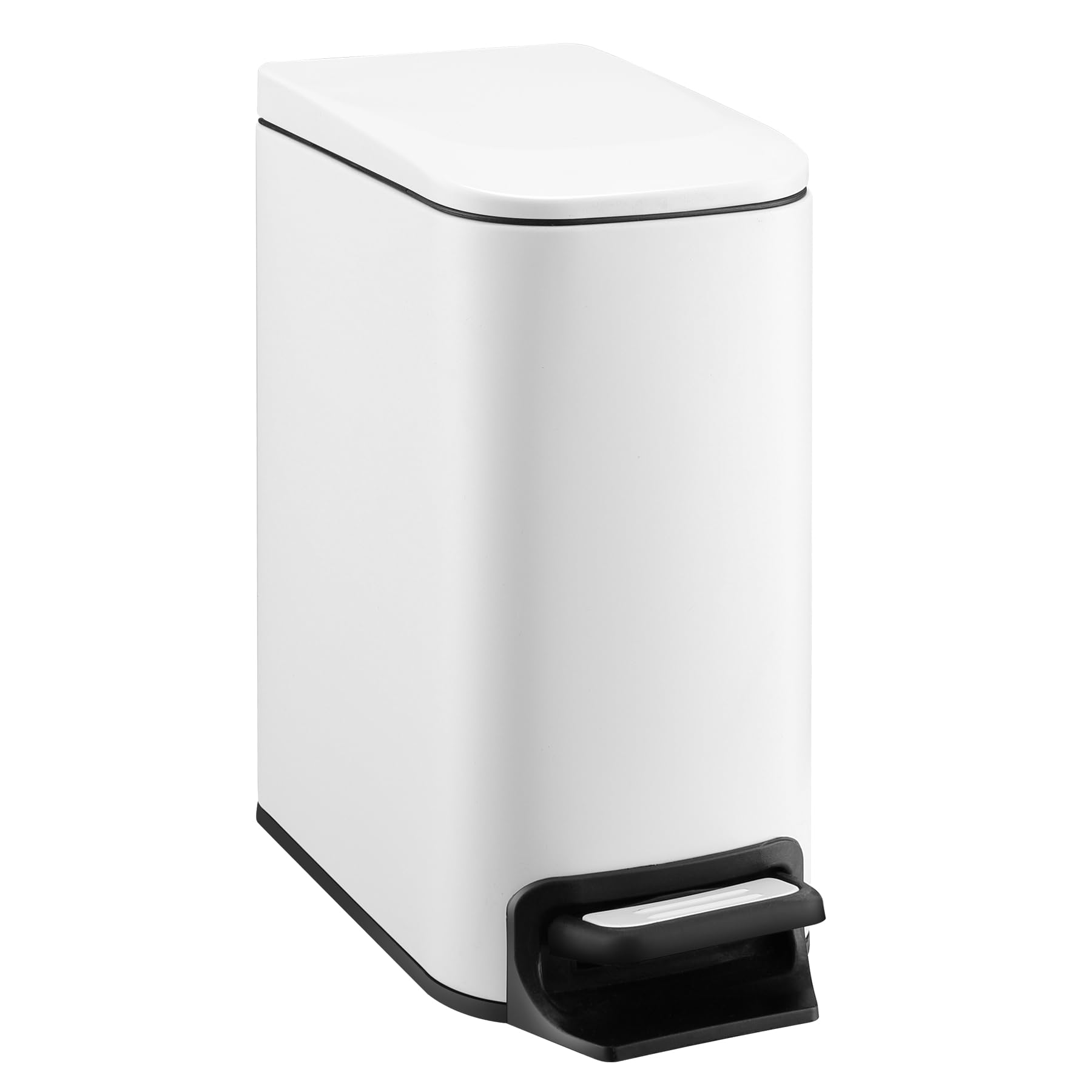 TIPGO Slim trash can with lid soft close provides quiet operation in tight spaces.