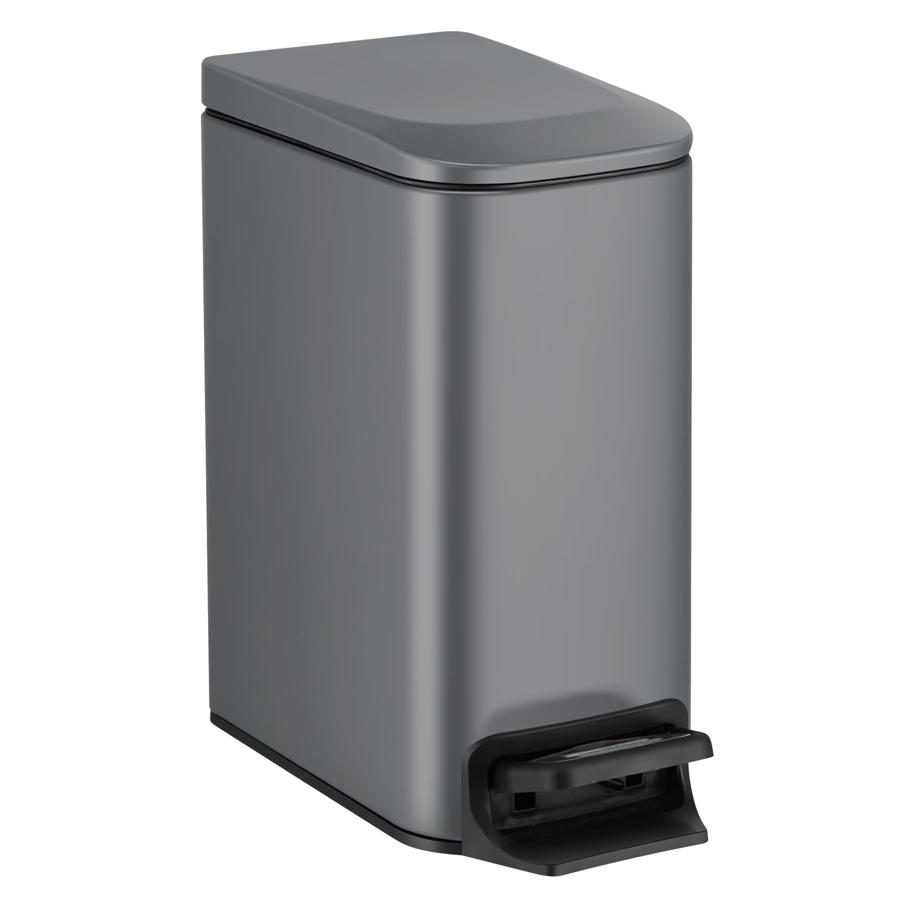 TIPGO Slim Trash Can with soft-close lid promotes quiet operation and odor control
