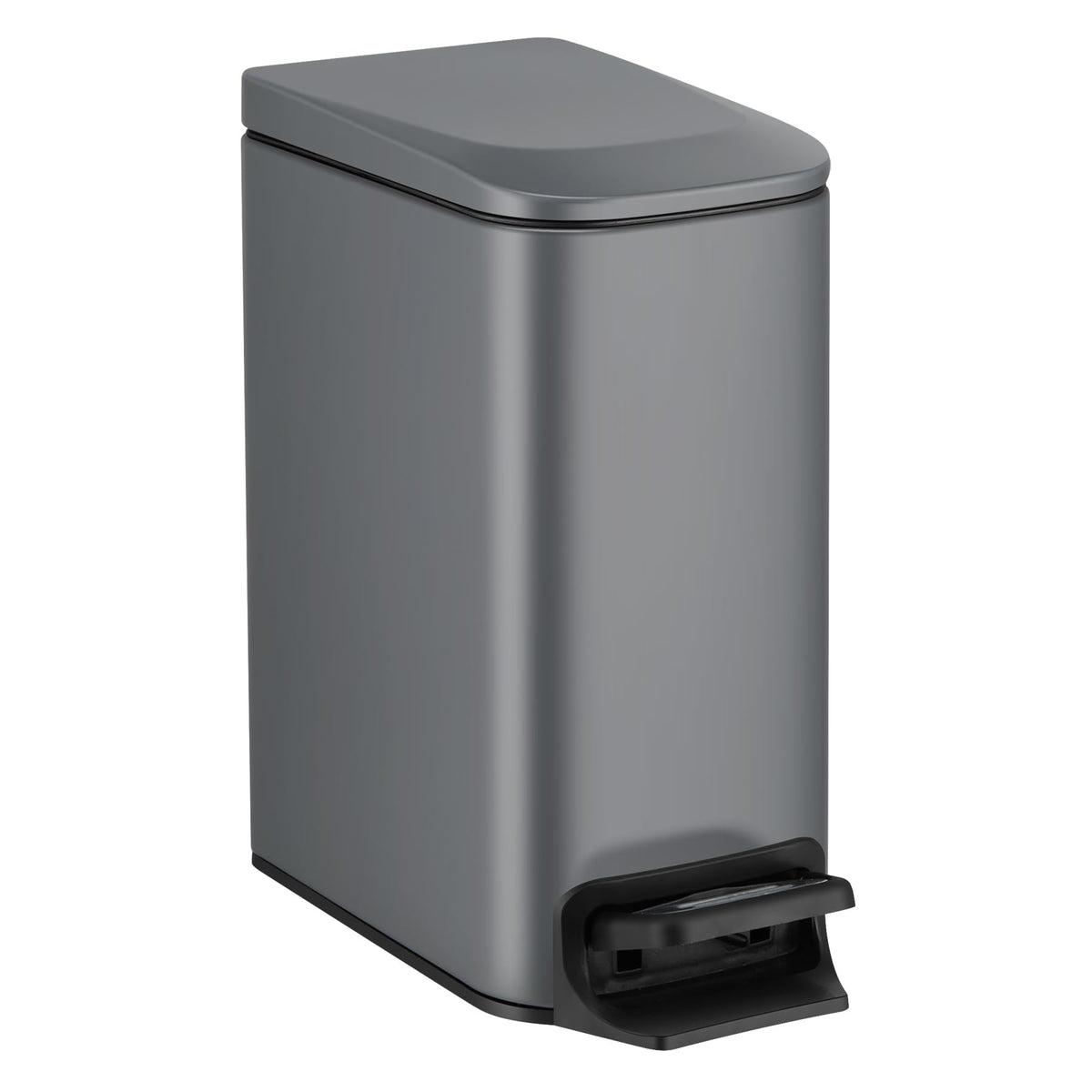 TIPGO Slim Trash Can with soft-close lid promotes quiet operation and odor control