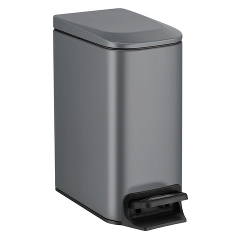 TIPGO Slim Trash Can with soft-close lid promotes quiet operation and odor control