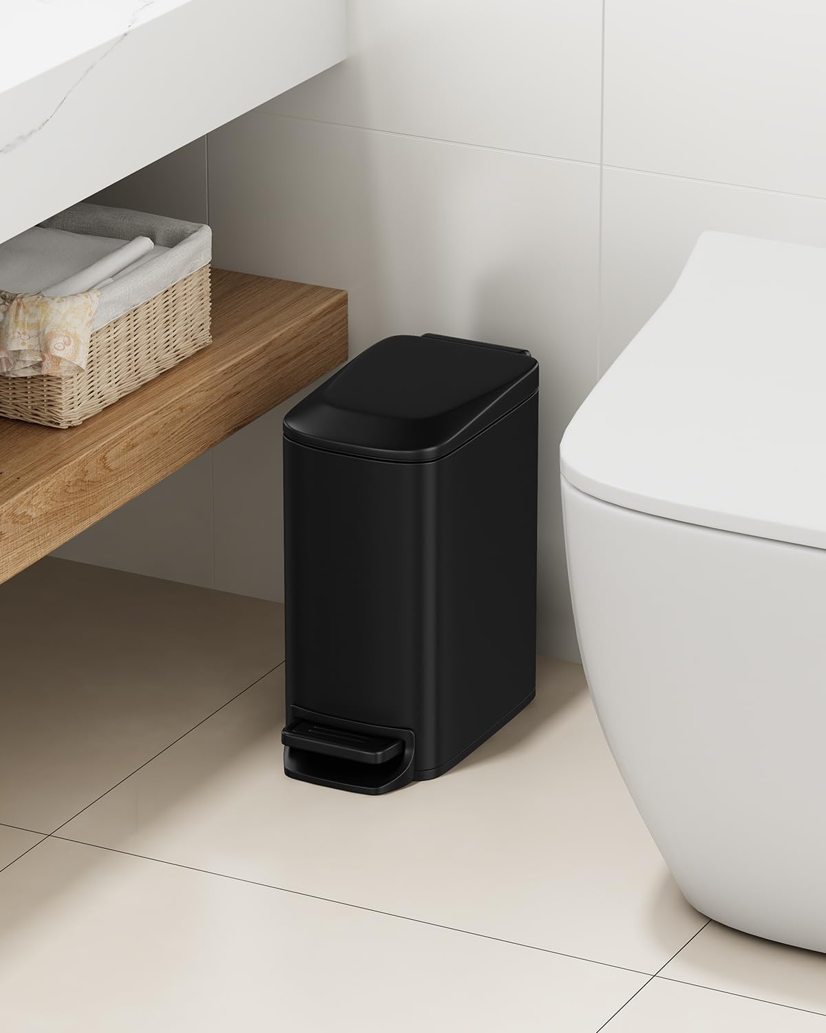 TIPGO Slim matte black design complements modern spaces and décor.