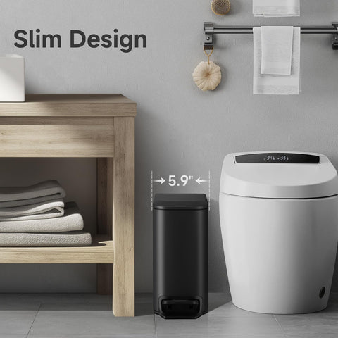 TIPGO Slim trash can odor seal keeps smells contained in small rooms.