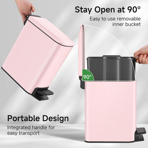 TIPGO Slim Trash Can pedal design blends stainless steel and plastic for durability