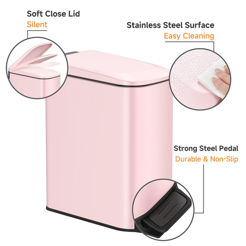 TIPGO Slim Trash Can removable inner bucket for easy cleaning and waste disposal