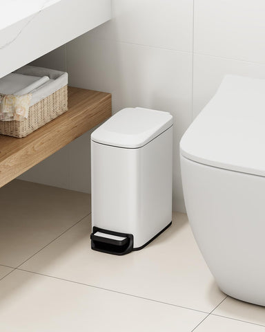TIPGO Slim trash can has a removable inner bucket for cleaning.