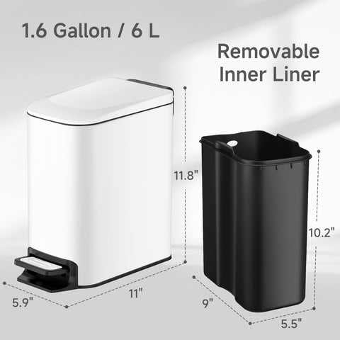 TIPGO Slim trash can fits narrow spaces without sacrificing capacity.
