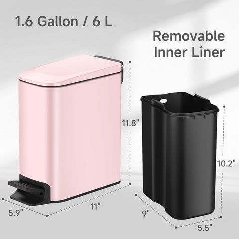 TIPGO Slim Trash Can stays open at 90 degrees for convenient bag changes