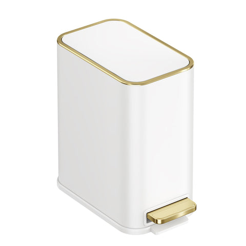 TIPGO small bathroom trash can with soft close lid for quiet operation