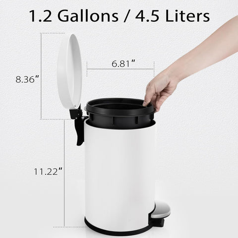 TIPGO compact 4.5L trash can fits bathrooms and desks easily