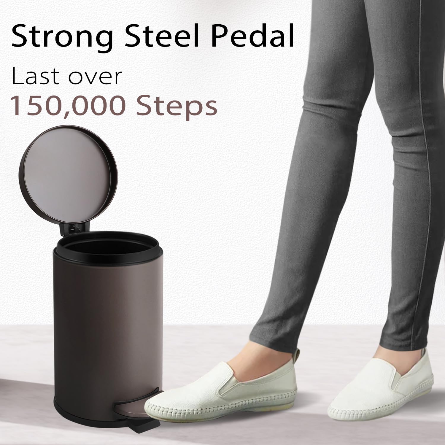 TIPGO odor seal lid keeps smells contained in a compact wastebasket