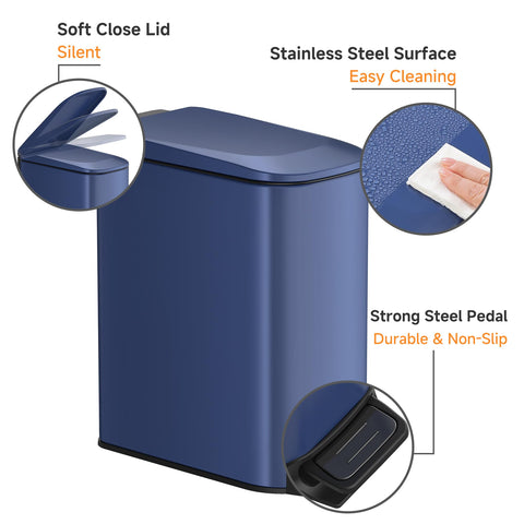 TIPGO stainless steel pedal trash bin for smooth, durable operation.
