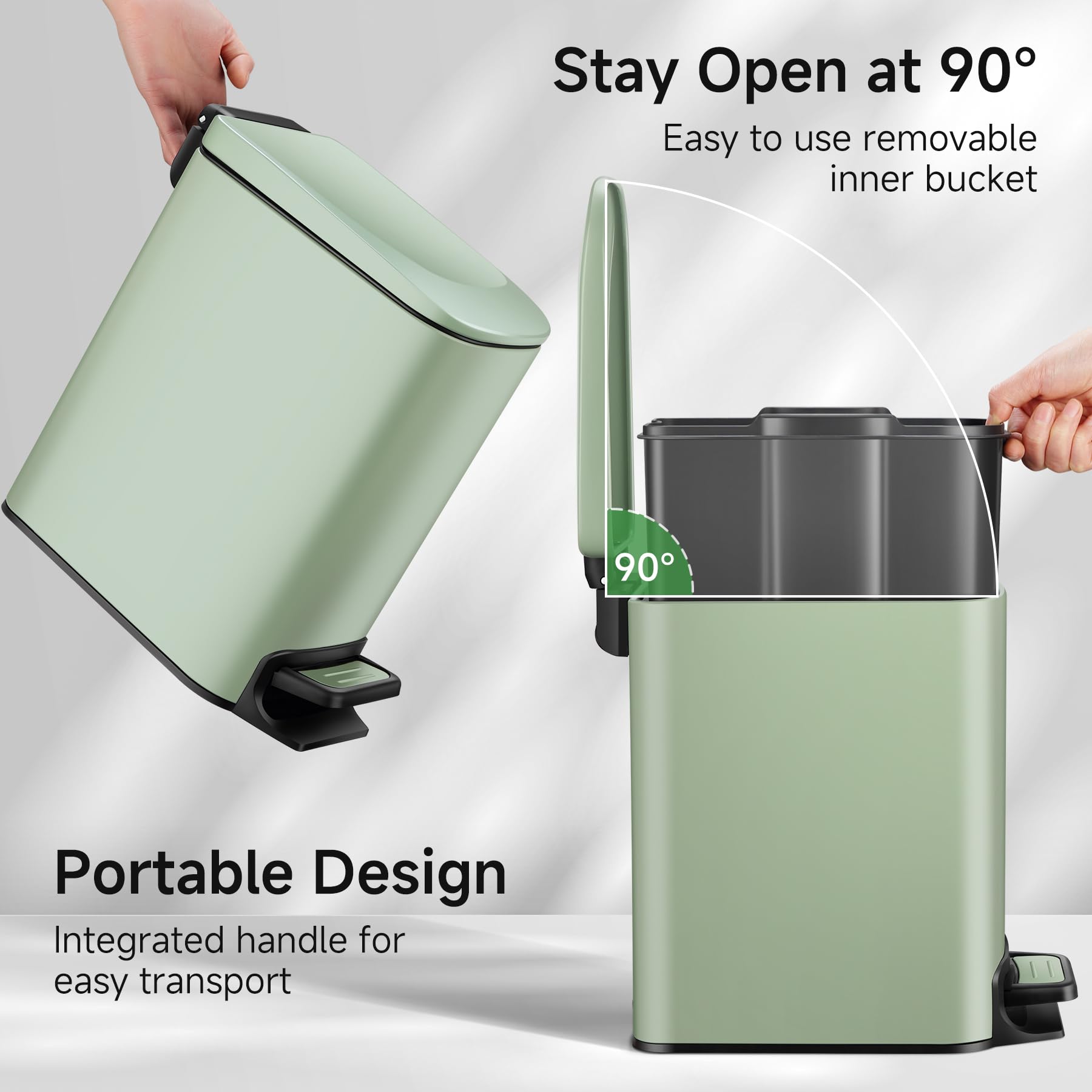 TIPGO stainless steel step pedal provides smooth operation and durability.