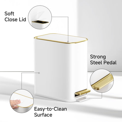 TIPGO step pedal stainless steel bin for hands-free waste disposal