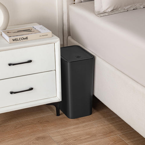 TIPGO trash bin pop-up lid demonstrates effortless one-hand opening.