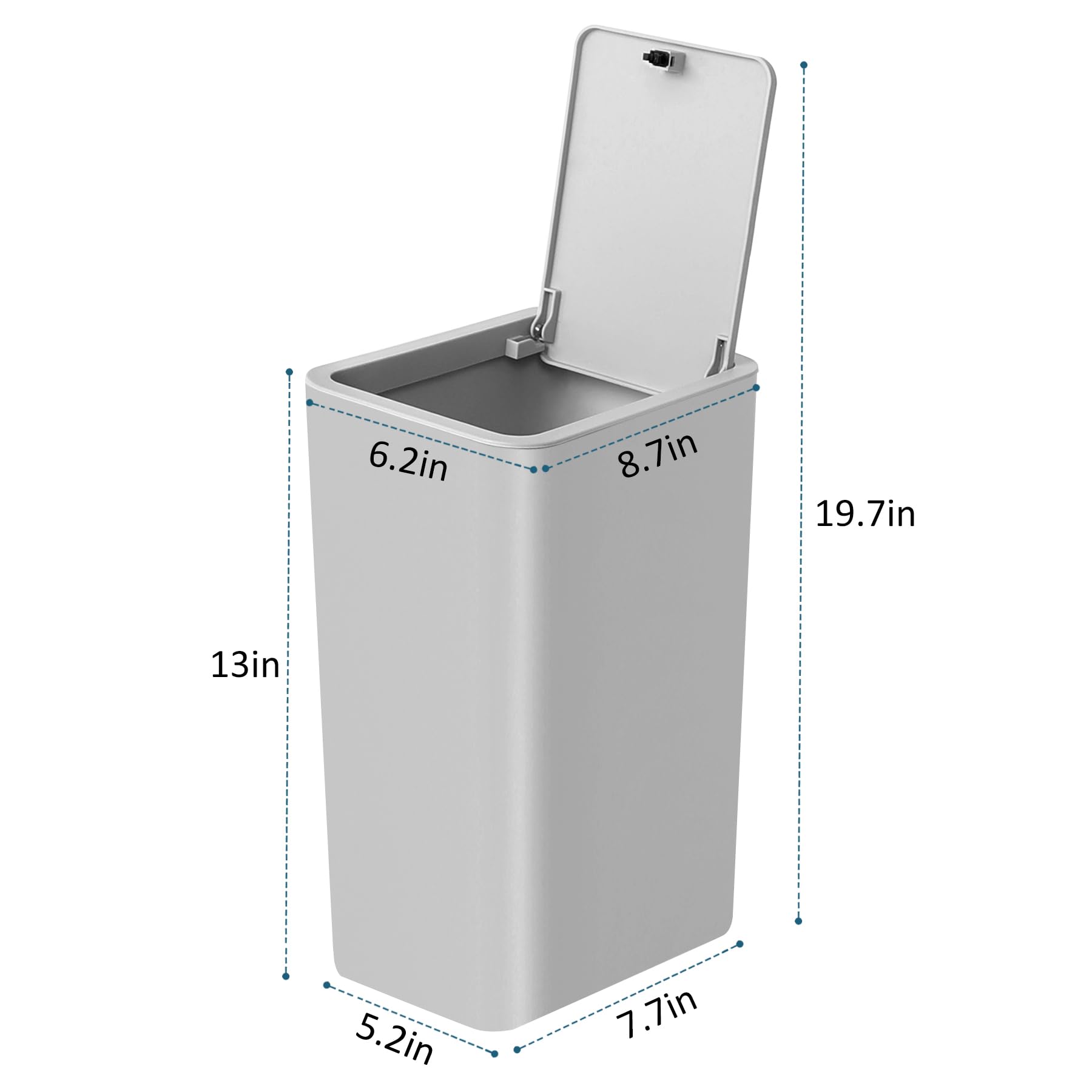 TIPGO two-pack grey trash cans for multiple rooms.