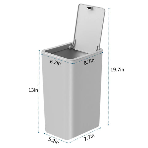 TIPGO two-pack grey trash cans for multiple rooms.