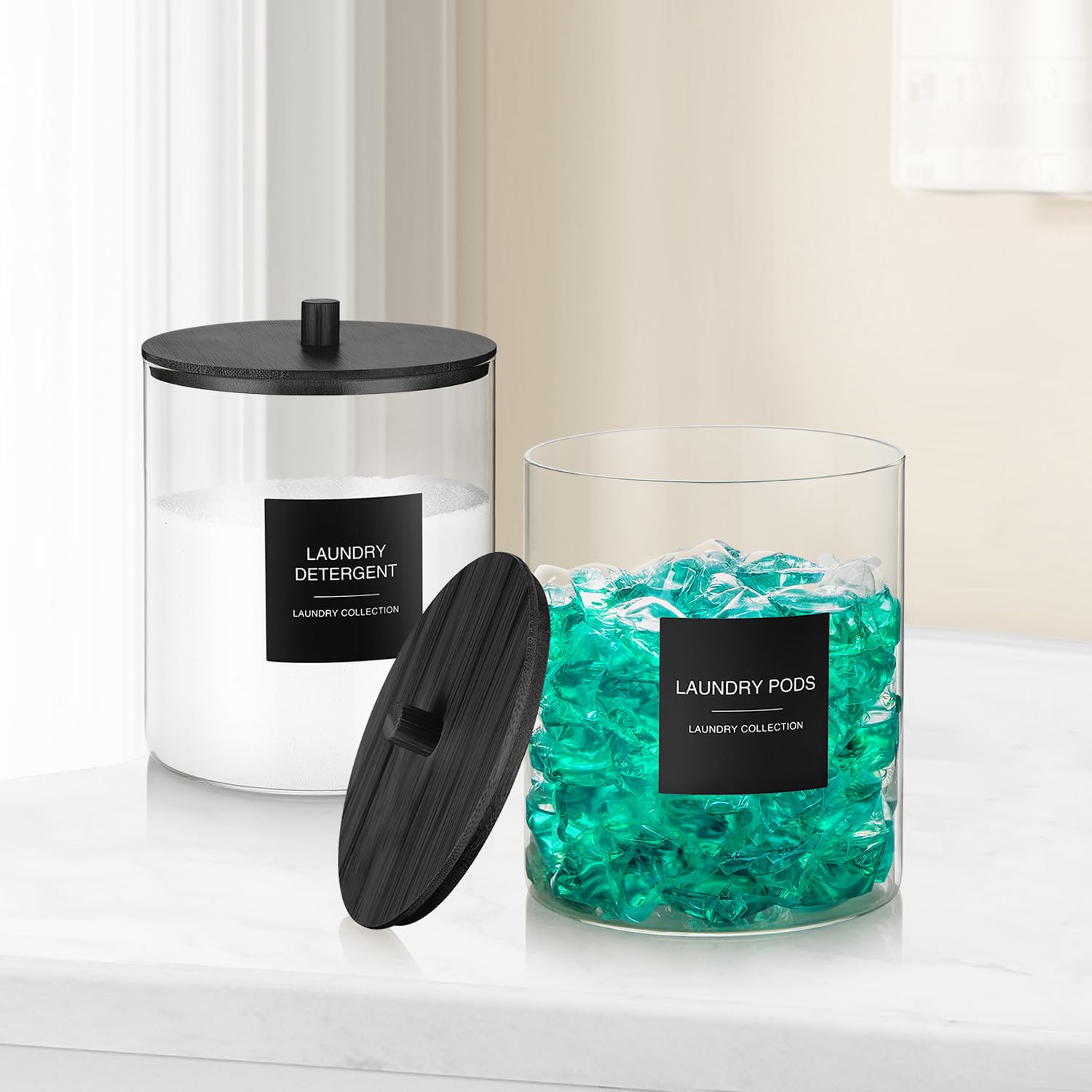 TIPGO two-pack laundry storage keeps the area neat and inviting